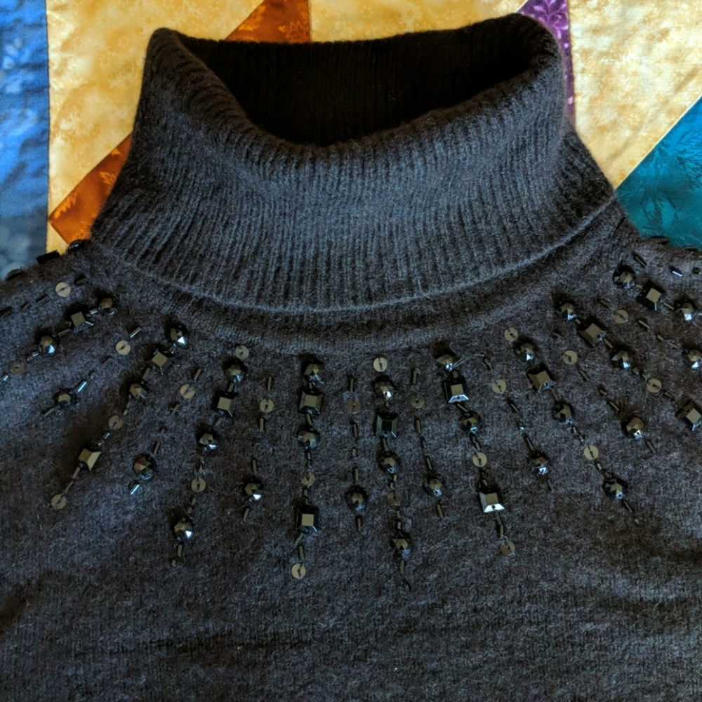 Embellished turtleneck